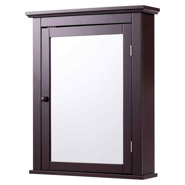 Ebern Designs Bathroom With Mirror, Mirrored WallMounted